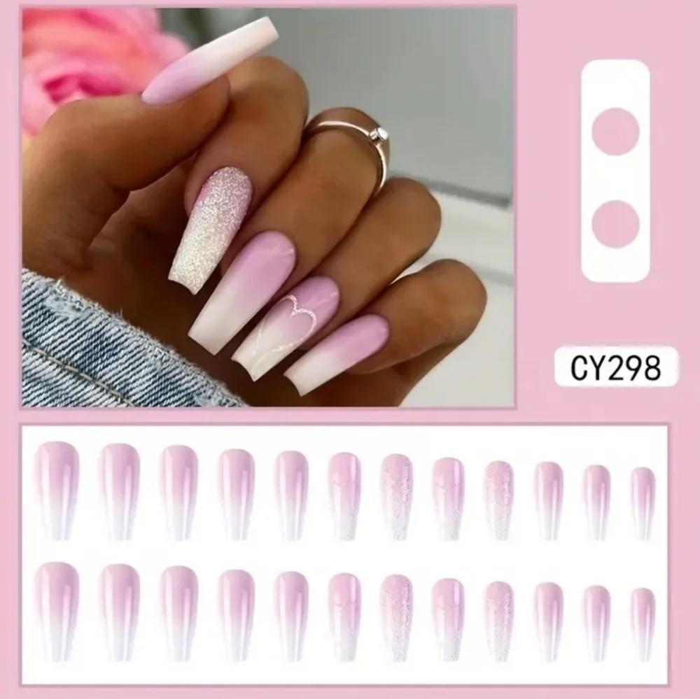 24 Pieces Fake Press On Nails